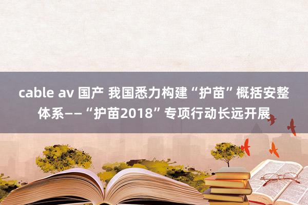 cable av 国产 我国悉力构建“护苗”概括安整体系——“护苗2018”专项行动长远开展