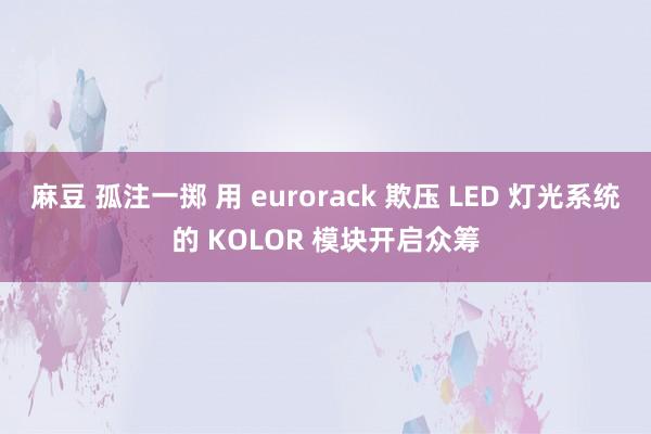 麻豆 孤注一掷 用 eurorack 欺压 LED 灯光系统的 KOLOR 模块开启众筹