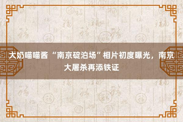 大奶喵喵酱 “南京碇泊场”相片初度曝光，南京大屠杀再添铁证
