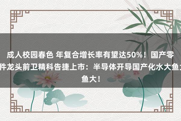 成人校园春色 年复合增长率有望达50%！国产零部件龙头前卫精科告捷上市：半导体开导国产化水大鱼大！