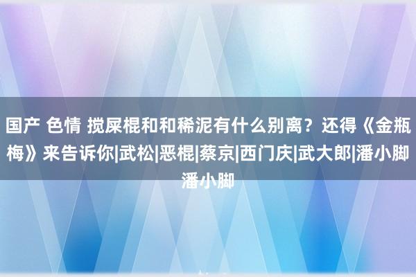 国产 色情 搅屎棍和和稀泥有什么别离？还得《金瓶梅》来告诉你|武松|恶棍|蔡京|西门庆|武大郎|潘小脚