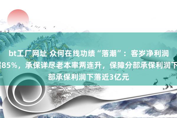 bt工厂网址 众何在线功绩“落潮”：客岁净利润同比下滑超85%，承保详尽老本率两连升，保障分部承保利润下落近3亿元