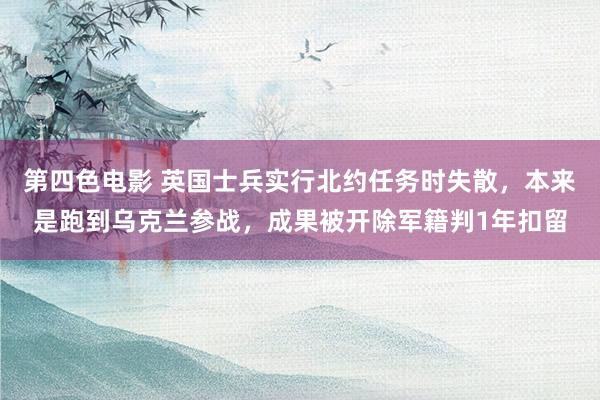 第四色电影 英国士兵实行北约任务时失散，本来是跑到乌克兰参战，成果被开除军籍判1年扣留